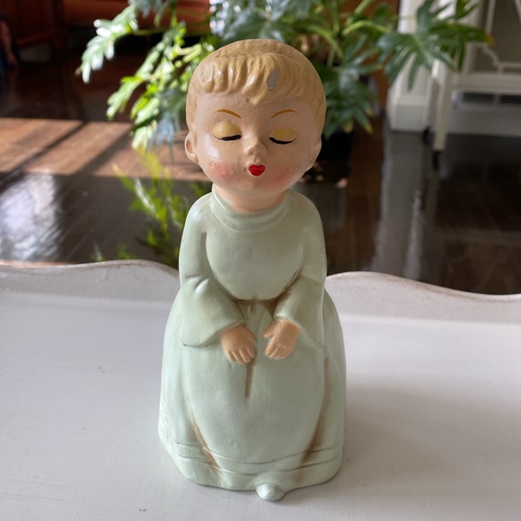 Vintage Ceramic Kissing Angel Hand Painted Christmas Figurine - K.N. Japan - Picture 8 of 8
